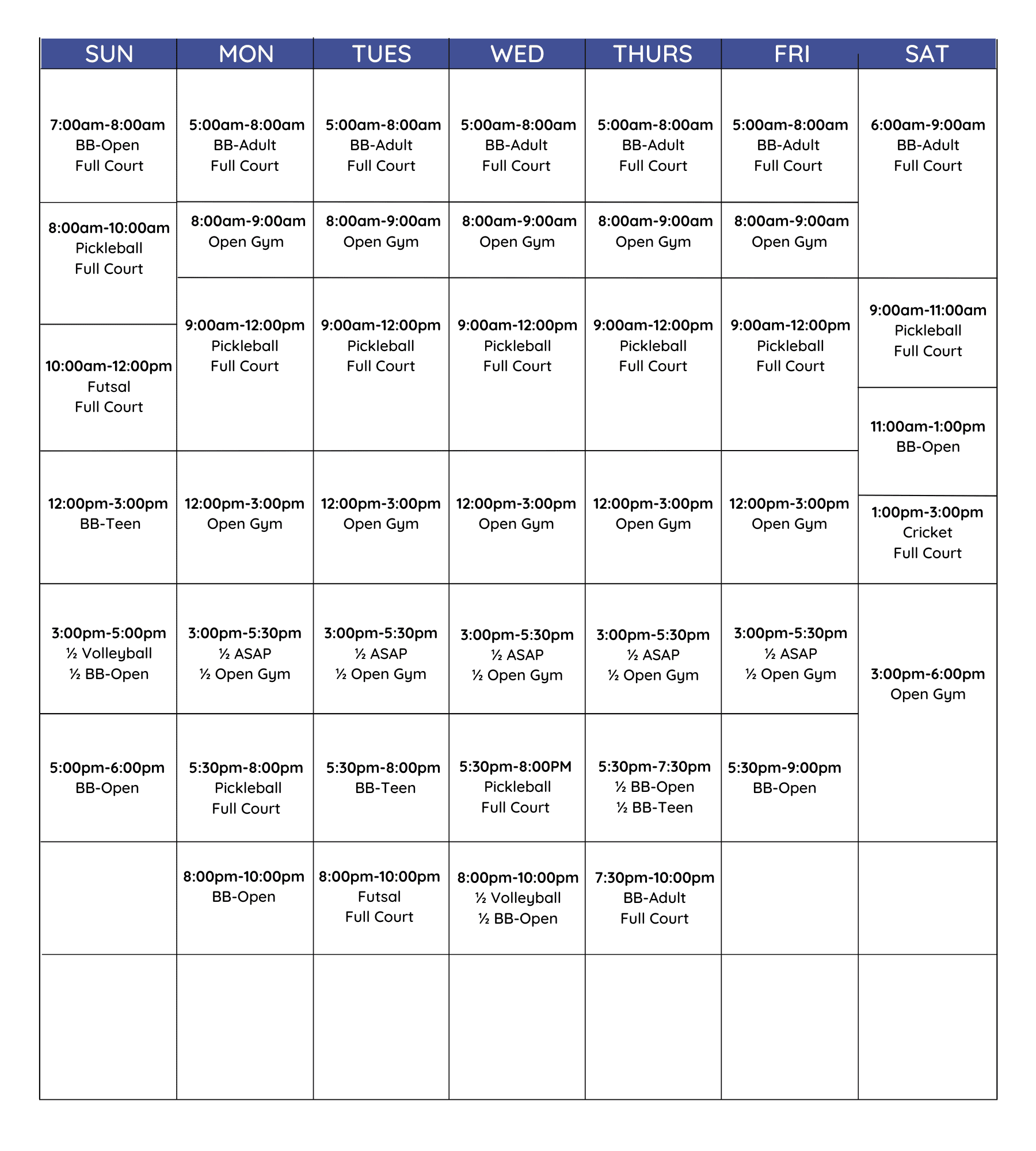 Programs ashburn village sports pavilion