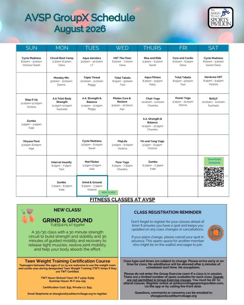 August 2026 GX Schedule